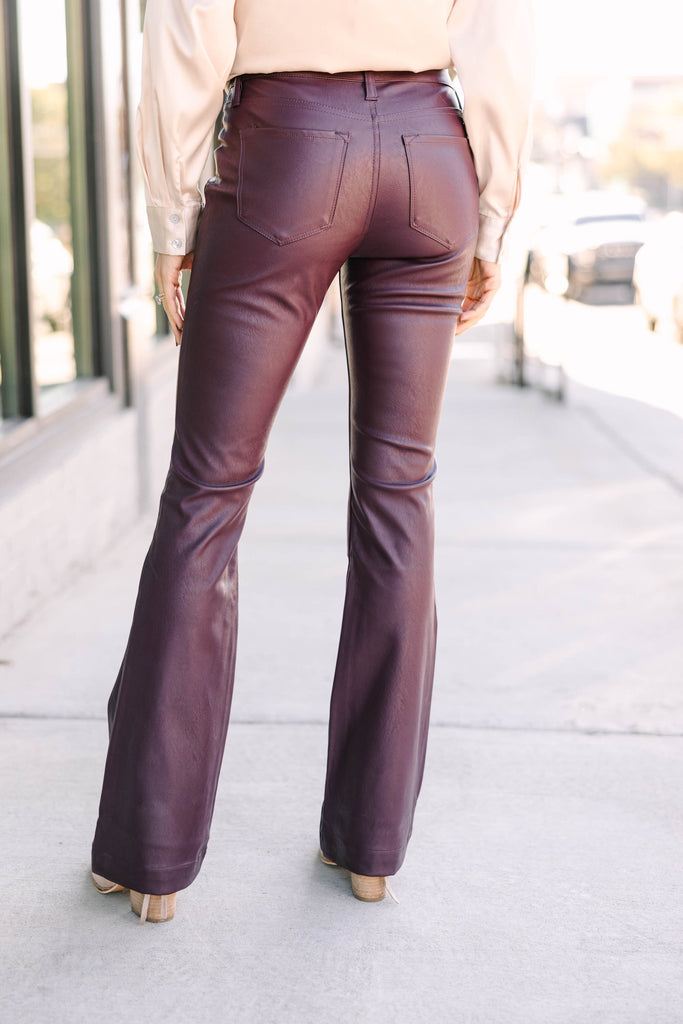 Women's Vegan Leather Flare Pant, Women's Bottoms
