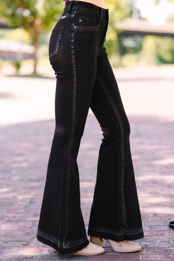 KanCan: Over The Moon High Rise Black Flare Jeans
