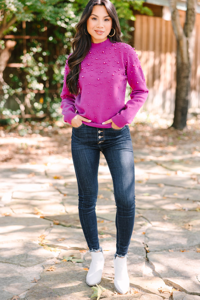Focus On You Magenta Purple Layered Sweater – Shop the Mint