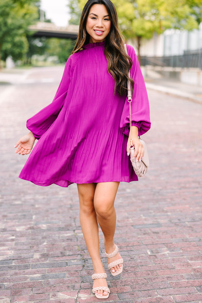 Express Your Joy Orchid Purple Pleated Dress – Shop the Mint