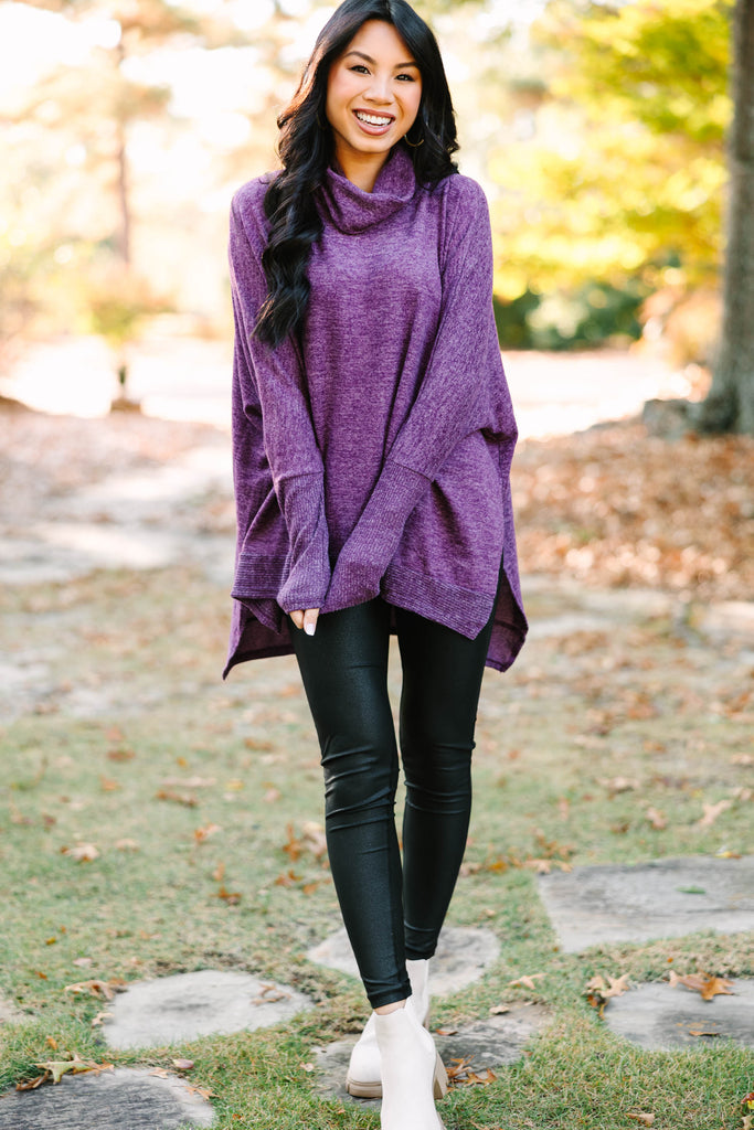 Cowl Neck Sweatshirt Tunic In Black – Love