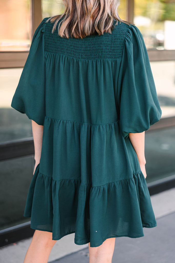 Coming Home Hunter Green Babydoll Dress Shop the Mint