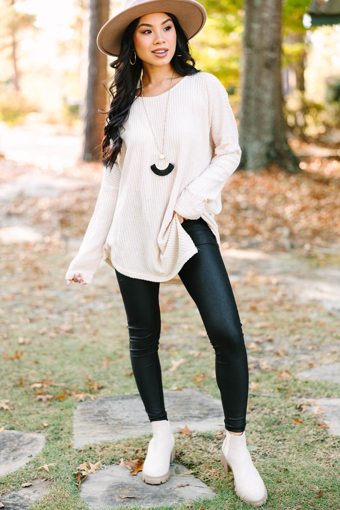 My Type Natural White Waffle Knit Tunic – Shop the Mint