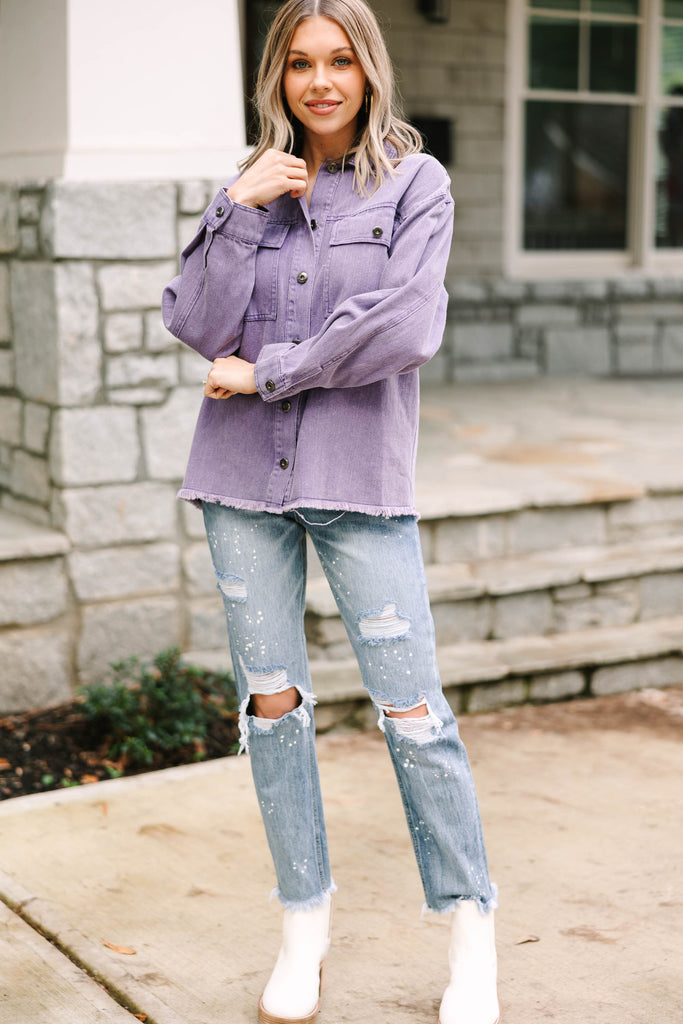 Easy Moves Dusty Purple Denim Jacket – Shop the Mint