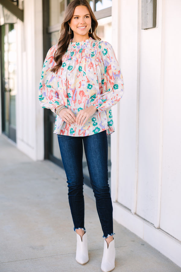cute abstract floral blouse