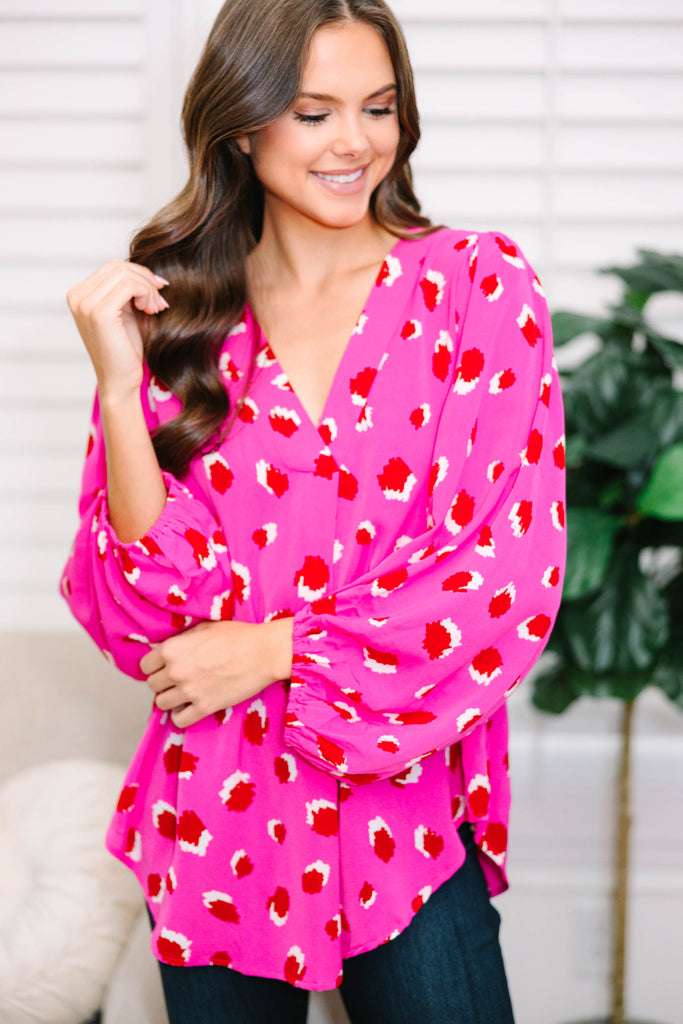 Christine Blouse Blush Leopard Sale