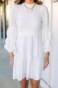 feminine white dress