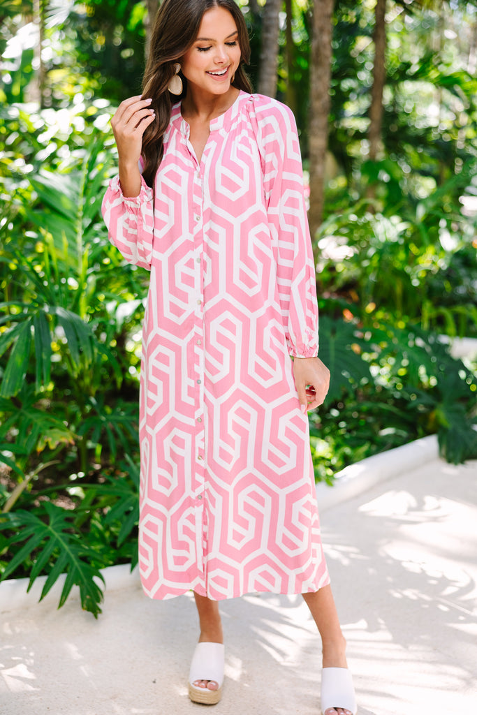 Eva | Geometric Midi Dress