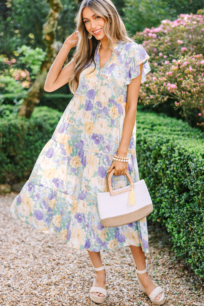 Instant Romance Yellow Floral Print High-Low Dress