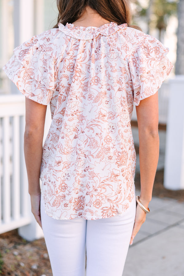 This Is Your Time Off White Ruffled Blouse