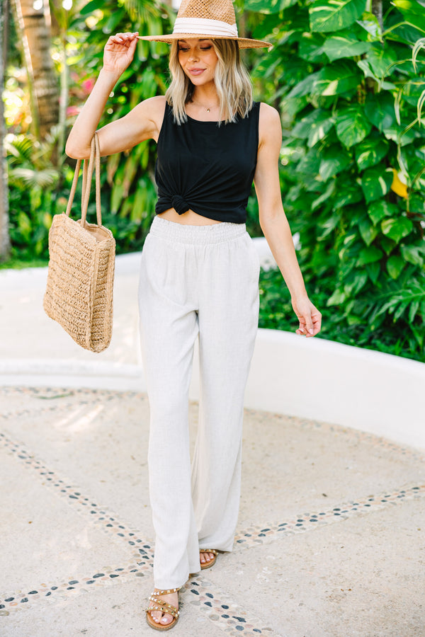 Can't Stop Taupe Brown Linen Pants
