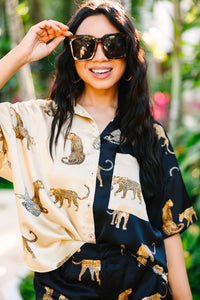Help You See Natural Leopard Blouse