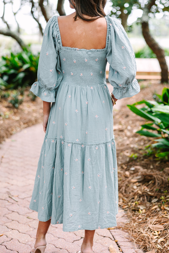 Always With You Sage Green Embroidered Midi Dress Shop the Mint Always With You Sage Green Embroidered Midi Dress Shop the Mint
