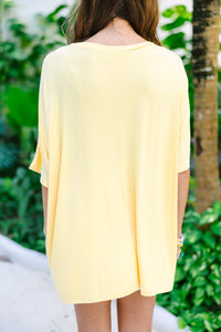 On Your Time Banana Yellow Oversized Top