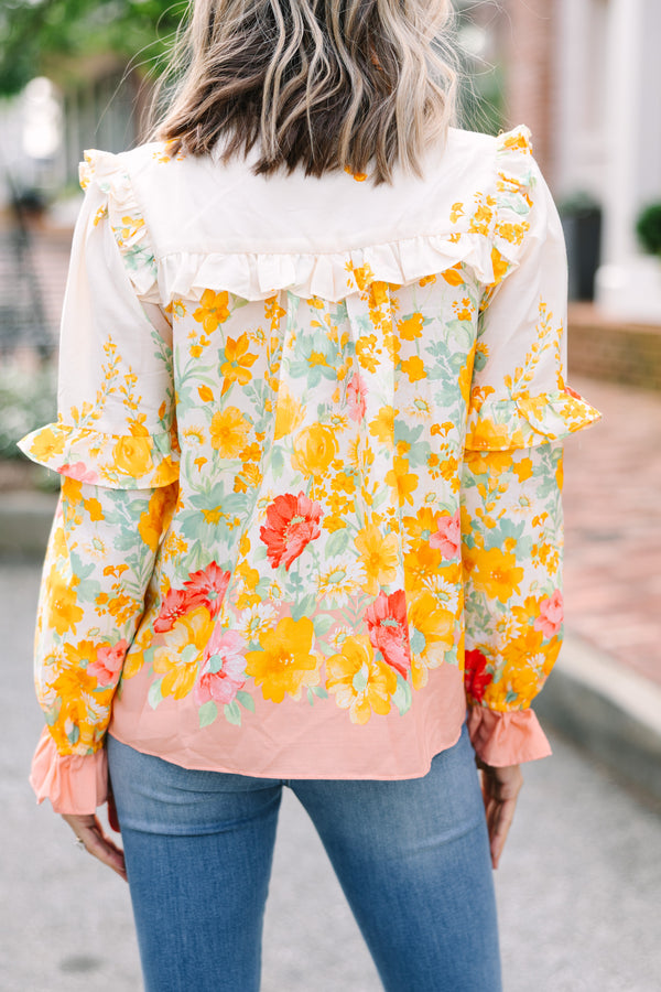 Feel The Joy Yellow Floral Blouse