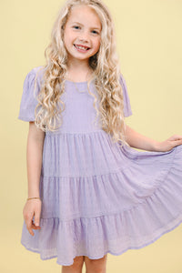 Girls: It All Makes Sense Lavender Purple Tiered Dress