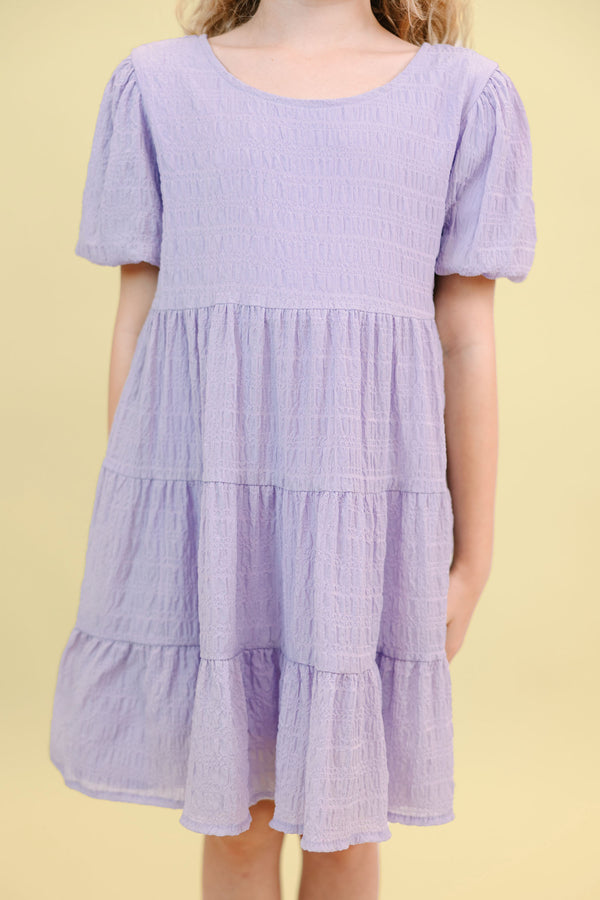 Girls: It All Makes Sense Lavender Purple Tiered Dress