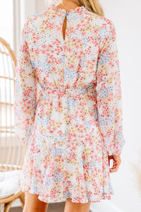 tied waist ditsy floral dress