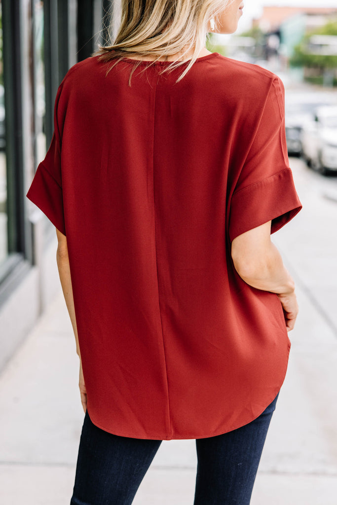 Classic Brick Red Top - Classic Solid Tops – Shop the Mint