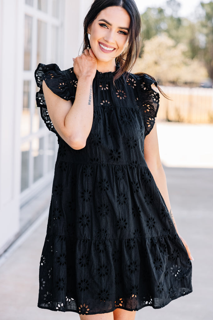 Precious Black Eyelet Dress - Spring Dresses – Shop the Mint