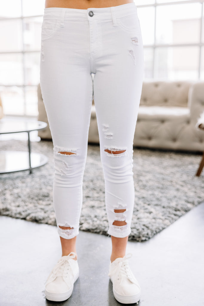 Special A White Distressed Skinny Jeans Size 0 ~Very clean