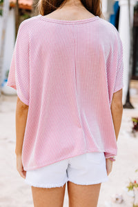 Confident Decisions Blush Pink Ribbed Top