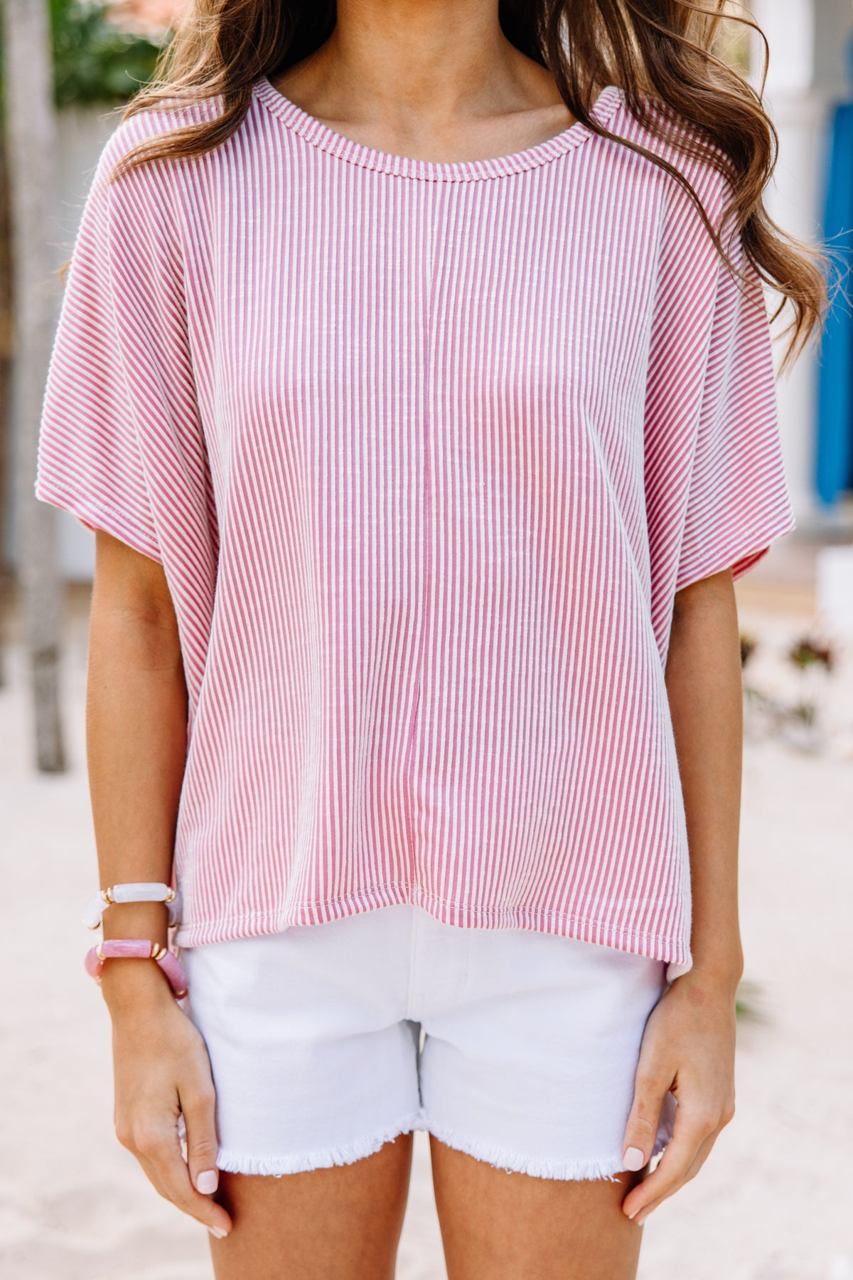 Confident Decisions Blush Pink Ribbed Top - Casual Tops – Shop the Mint