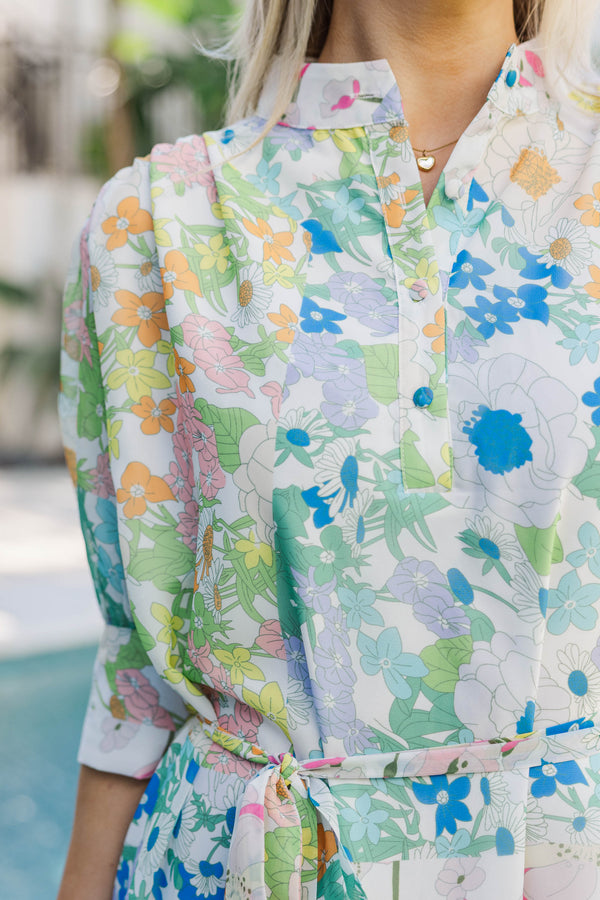 You Have My Attention White Floral Dress
