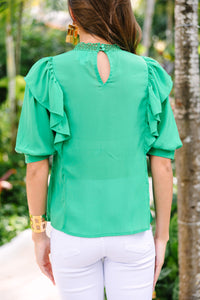 Business Woman Special Kelly Green Blouse