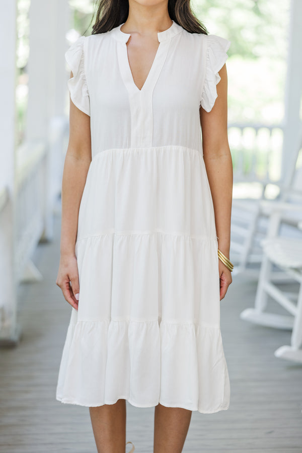 Chic White Midi Dress Chic White Midi Dress