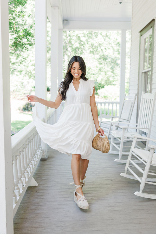 Make It Your Own White Tiered Dress, X-Large - The Mint Julep Boutique | Women's Boutique Clothing Make It Your Own White Tiered Dress, X-Large - The Mint Julep Boutique | Women's Boutique Clothing
