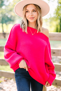 This Is All A Dream Hot Pink Sweater