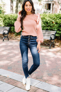 Reach Out French Rose Pink Ruffled Sweater