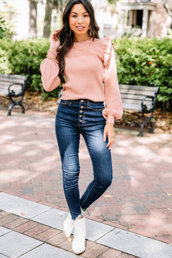 Reach Out French Rose Pink Ruffled Sweater – Shop the Mint