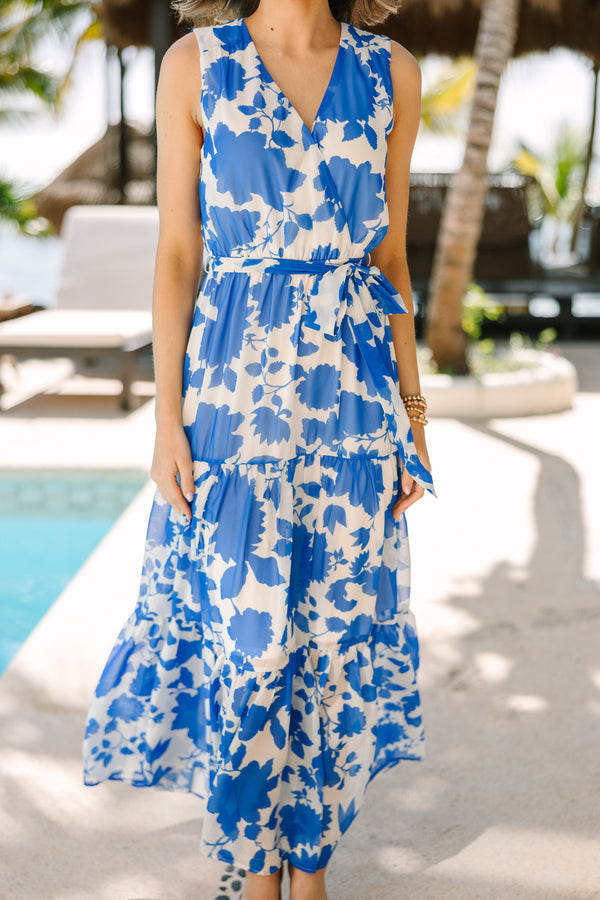 Lovely Royal Blue Floral Maxi Dress - Beautifully Bold Maxi Dresses ...