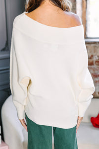 All On You Cream White Off Shoulder Sweater