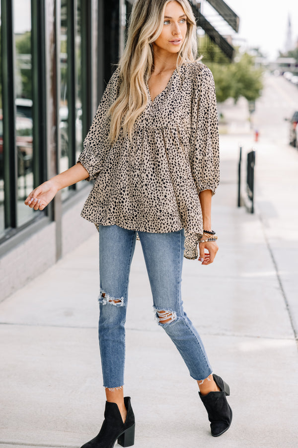 Feeling Wild Latte Brown Spotted Tunic – Shop the Mint