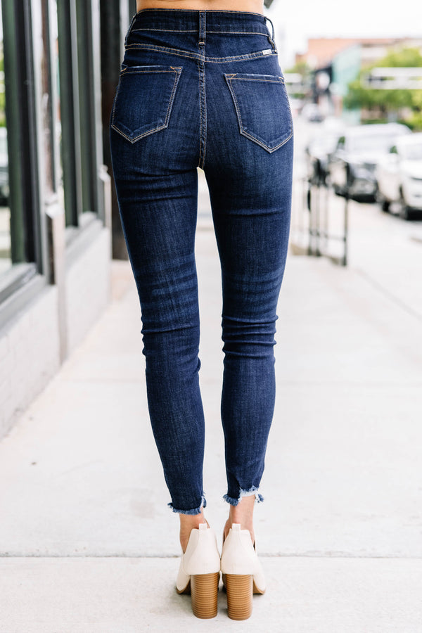 Express Women's 6R High Rise Skinny Jeans Dark Blue