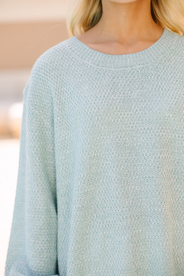 Cute Light Green Bubble Sleeve Sweater - Classic Sweaters – Shop