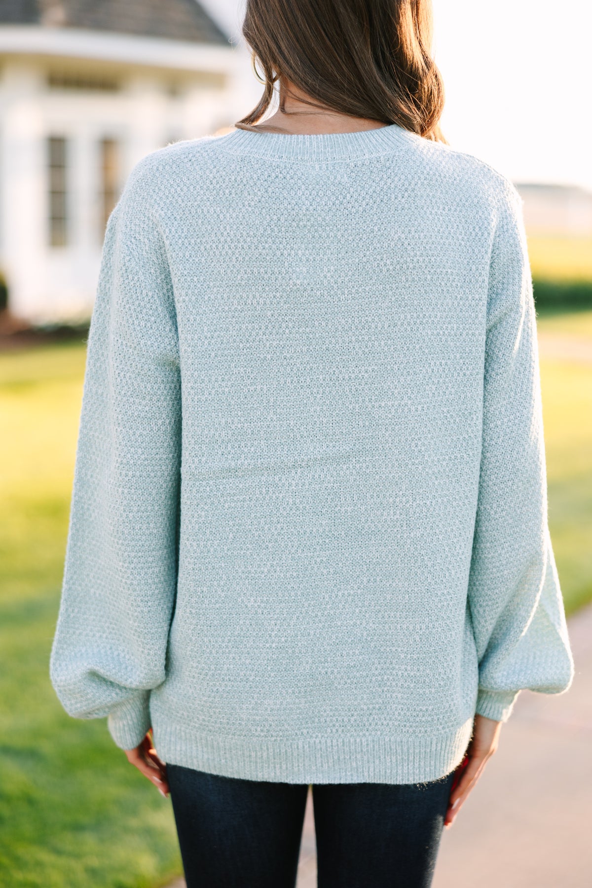 Blue Green Multi Selene Short Sleeve Sweater Tee