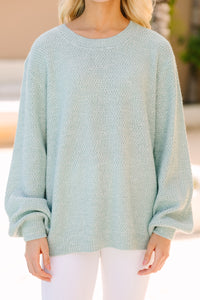 The Slouchy Light Green Bubble Sleeve Sweater