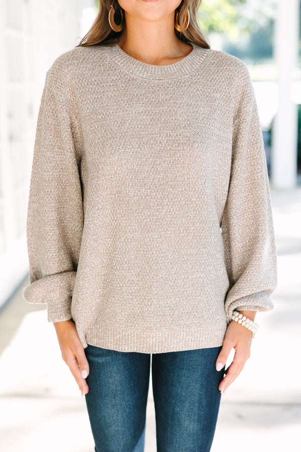 The Slouchy Ash Mocha Brown Bubble Sleeve Sweater – Shop the Mint