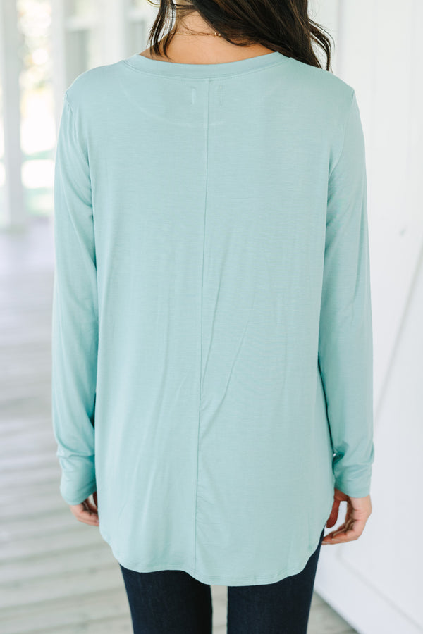 Won't Let You Down Light Sage Green Classic Top