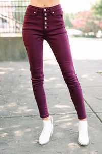 KanCan: Just A Dream Burgundy Red Skinny Jeans