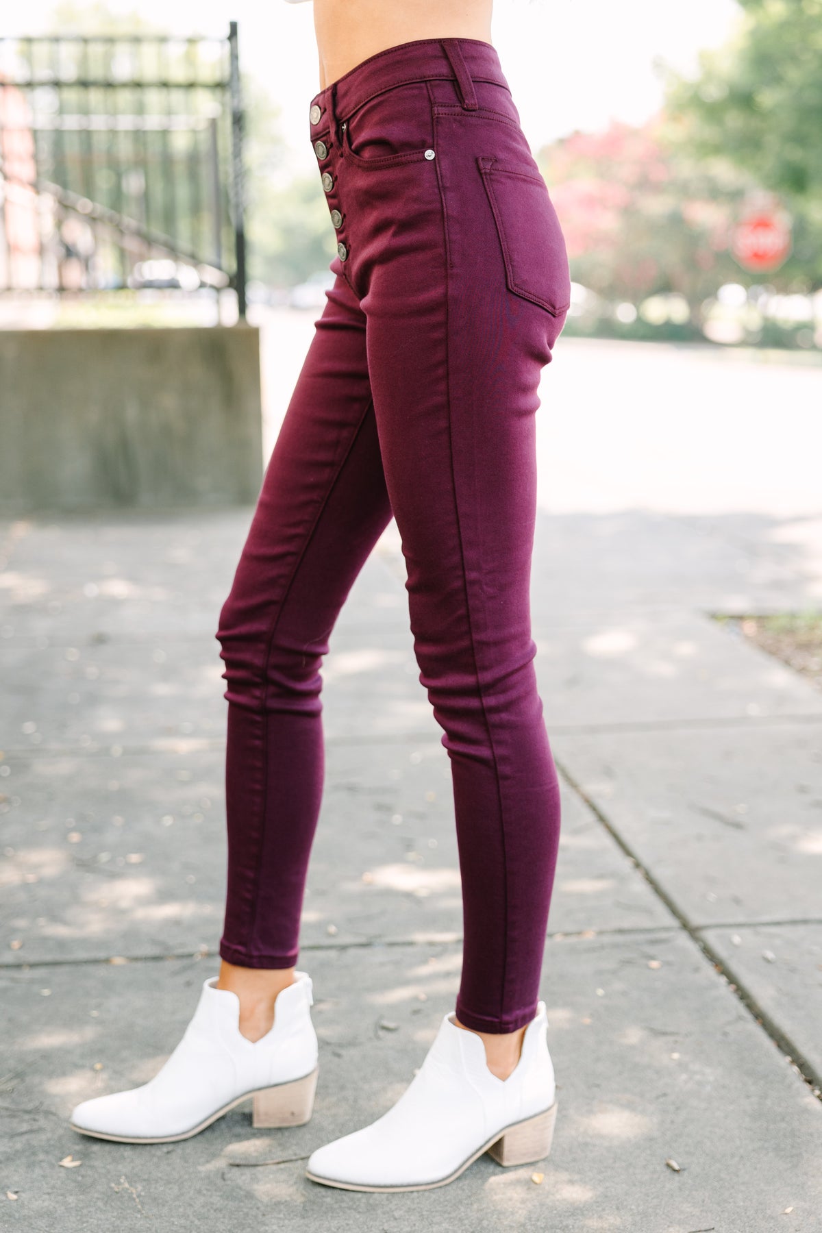 KanCan: Just A Dream Burgundy Red Skinny Jeans – Shop the Mint