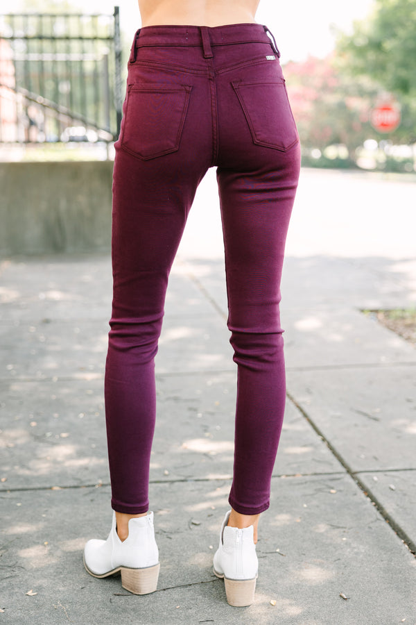 KanCan: Just A Dream Burgundy Red Skinny Jeans