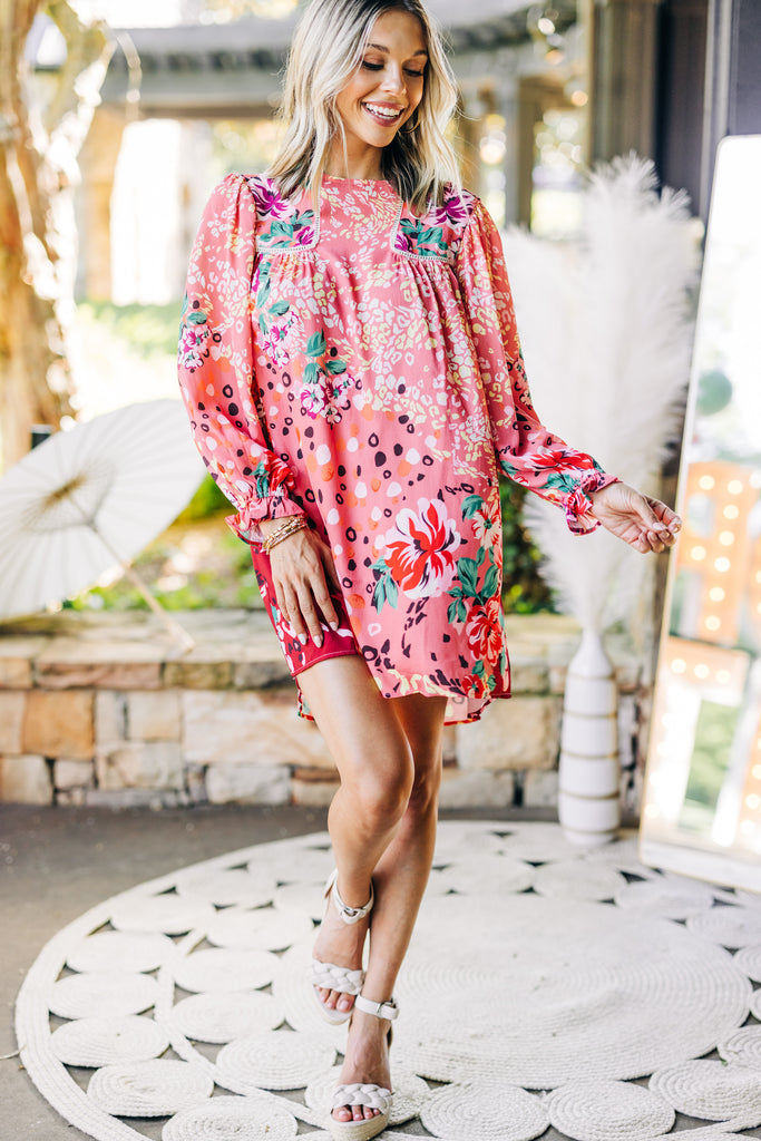 Feeling Compelled Mauve Pink Mixed Print Dress – Shop the Mint