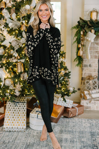 All In Theory Black Leopard Sweater Tunic