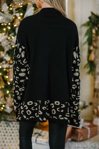 All In Theory Black Leopard Sweater Tunic