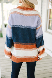 Fall For You Navy Striped Sweater